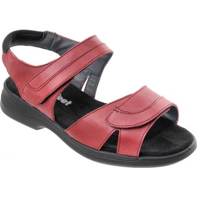 Cosyfeet Red Ladies Sandal (Cher)